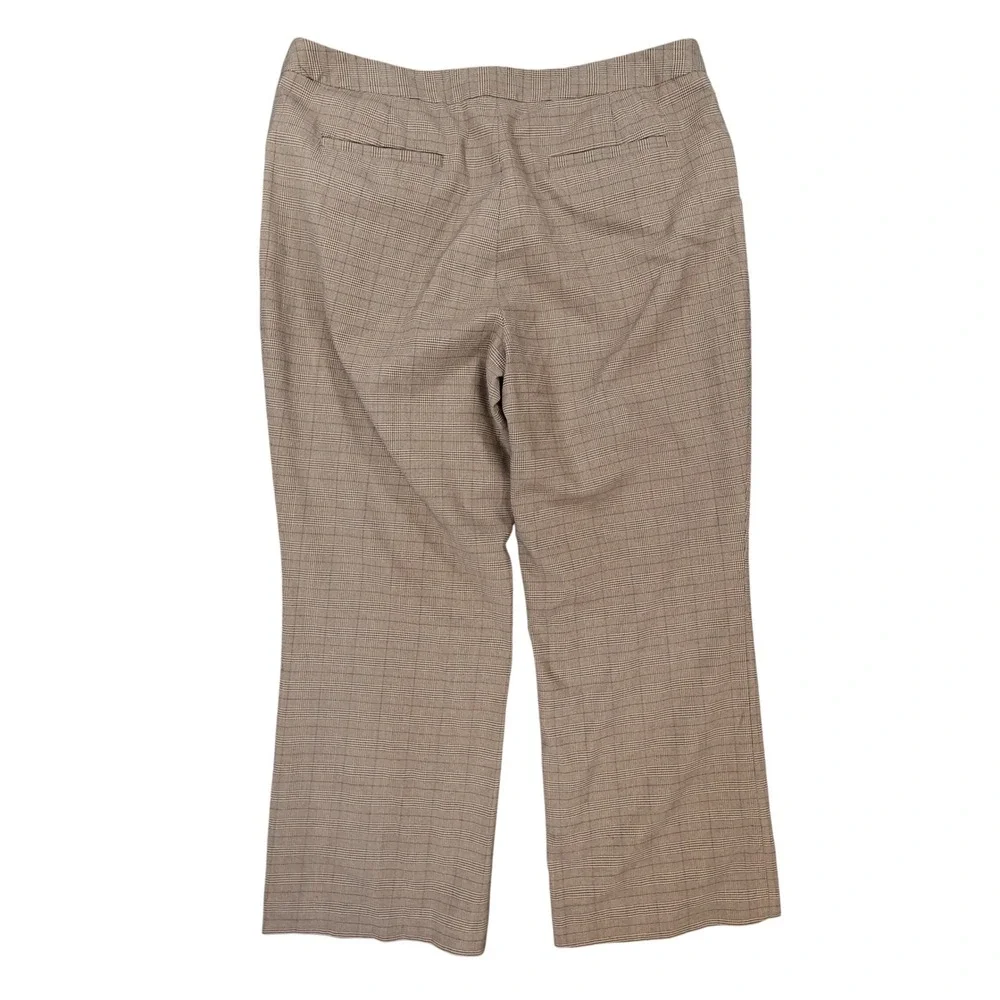 Jones New York Dress Pants Womens 18W Brown Excellent Plaid Stretch Trousers - Picture 2 of 10